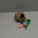 kathson Natural Coconut Shell Bird Nest,Hanging Coco Birds House,Parrots Hide Hut Habitats Decor,Parrot Cage Accessories for Lovebirds Cockatiel Canary Budgies,Feeder Spoon,4 Toy Balls(6 Pcs) ([M:9.8 x 5.1 x 5.1 lnches])