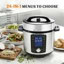 HealSmart 24-in-1 Electric Pressure Cooker 6.3 Quart, Non-Stick Stainless Steel Multi Cooker for Slow Cooking, Yogurt Maker, Steam, Rice, Bake, Dishwasher Safe, Silver