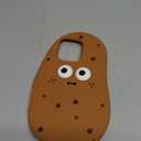 YAKVOOK Potato Case Compatible with iPhone 16 Pro Max,Kawaii 3D Silicone Cartoon Potato with Keychain Fun Cute Soft Rubber Shockproof Protector Women Girls