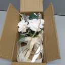 Wedding Bouquets for Bride Bridesmaid,White Champagne Artificial Roses Flowers for Wedding Church Decoration (6.5in)