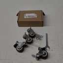 1" M6x15 Stem Casters Bolt Threaded Wheels, TPR Mute Rubber Swivel Single Caster Screws in Wheel Small with 2 Brake Locks-Brown