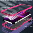 for iPhone 13 Pro Max Case, with Screen Protector, Dust-Proof Port Cover, Full-Body Non-Slip Silicone Rubber Covered, Military Grade Drop-Proof Shockproof Phone Case, Red/Purple