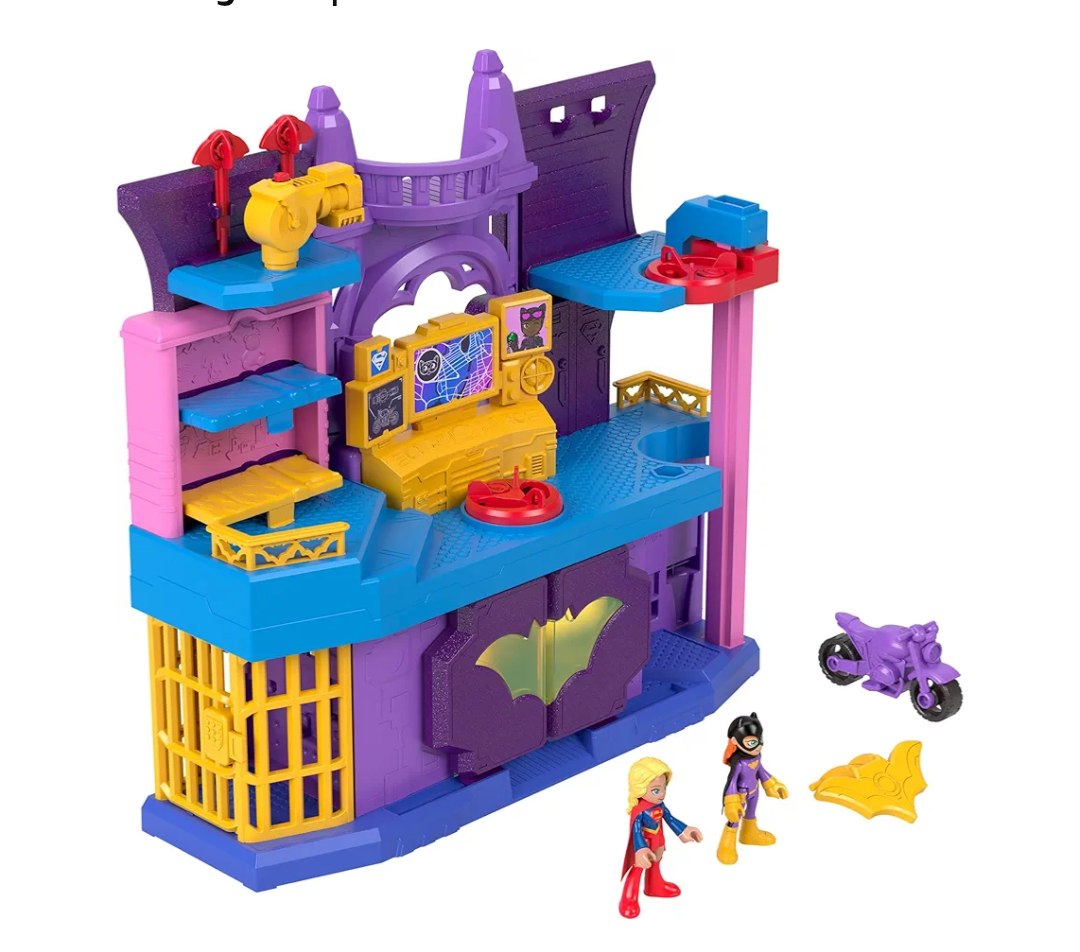 Fisher-Price Imaginext DC Super Friends Toy Batgirl Hero Hideout Playset with 2 Figures & 5 Accessories for Pretend Play Kids Ages 3+ Years