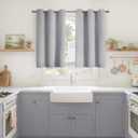 YoungsTex Light Grey Blackout Curtains 40 Inches Length for Kitchen Window - Short Thermal Insulated Drapes with Grommet Darkening Privacy for Bathroom Bedroom, 2 Panels, 42 x 40 Inch