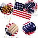 24 Pcs 12x18 Inch American Flags on Stick, American Flags, USA Stick Flag with Handheld and Grounded Multi-Purpose Flagpole, Design for Memorial Day, 4th of July, Veterans Day, Outside decorations