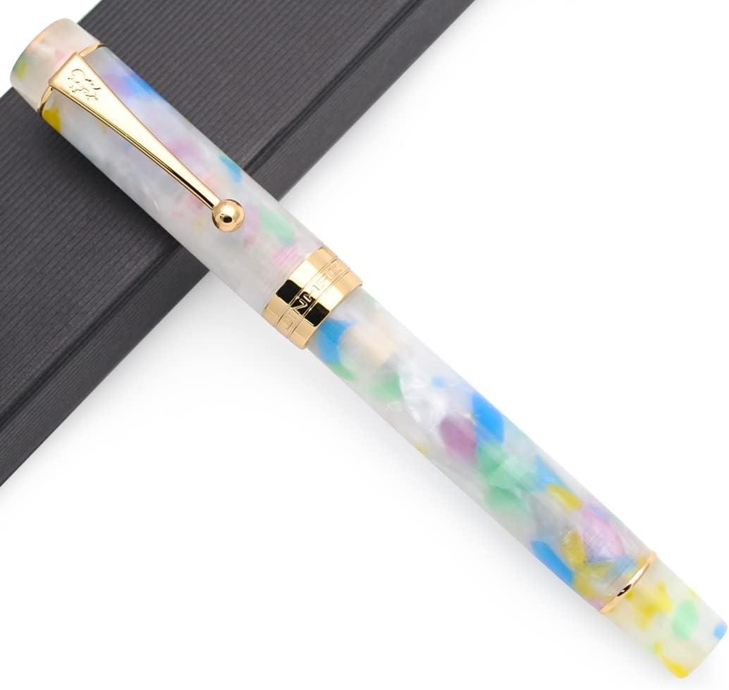 JINHAO 100 Fountain Pen with Ink Converter (Medium Nib 0.7mm, Colorful)