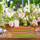 CC HOME 88PCS Mexican Fiesta Birthday Paper Plates Napkins Mexico Cactus Colorful Disposable Tableware Set Party Supplies Cinco De Mayo Theme Dinnerware Sets Serves 24 Guests