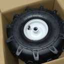 11x4.00-4" Tiller Tire and Wheel, 3/4" Axle Size, 3-1/8" Centered Hub, Compatible with Craftsman & Troy-Bilt Tiller Replacement, 2 Pack-11x4.00-4