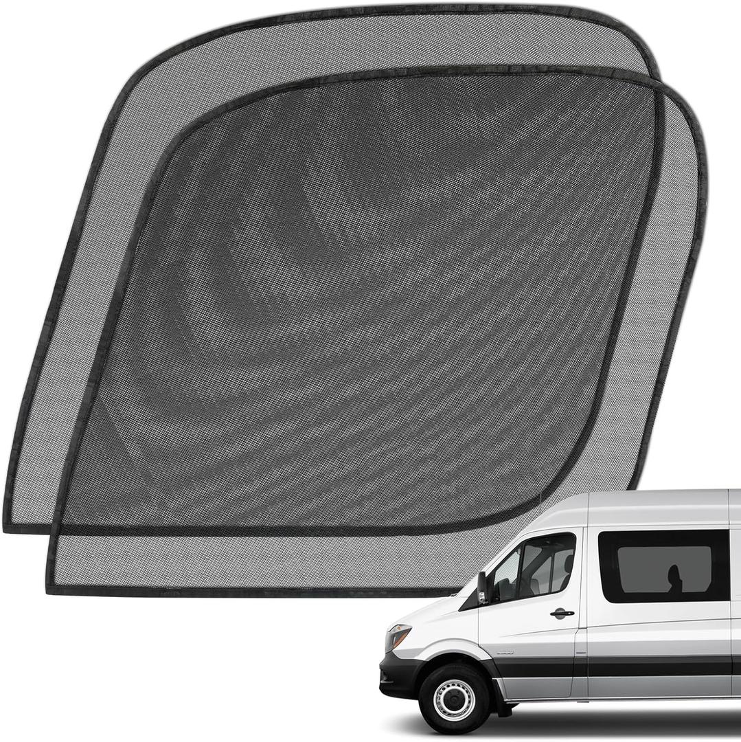 Magnetic Window Bug Screen for Front Doors Window, Pair Compatible with 2007-2024 Mercedes-Benz Sprinter High Roof