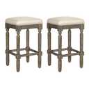 Ball & Cast Counter Height Barstool Upholstered Counter Stool Weathered Oak Finish 2-Pack 26" H