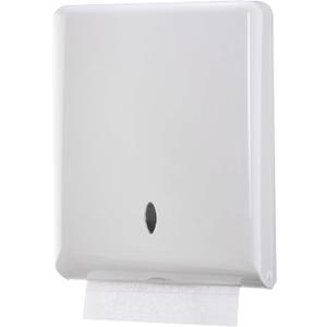 Commercial Paper Towel Dispenser Wall Mount, Holds 500 Multifold, Trifold, Z Fold, C Fold Hand Towels for Bathroom/Restroom, Office, Shop, or Home (White)