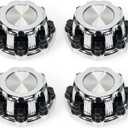 LEAPTREND 4pcs Chrome Wheel Center Caps(Glossy Silver) 8 Lugs, Fit for 1998-2013 Chevy Silverado Avalanche Suburban&GMC Sierra Yukon 1500 2500 3500 16" Rim Hub Cover, Replace 15039489