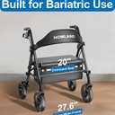 HOMLAND Bariatric Walkers for Seniors with Seat, 500lb Heavy-Duty Rollator