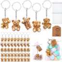 Wettarn 50set Baby Shower Favors Party Favors Bear Style Keychain with Organza Bags Thank You Kraft Tags and Rope for Guests Girls Boys Baby Shower Birthday Party Supplies