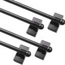 Magnetic Curtain Rods Multi-Use Adjustable Appliance Metal Doors Magnetic Rods, 16-28 Inch, 1/2 Inch Diameter, 4 Pack,Black
