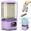 Underwear Washing Machine, Rechargeable Portable Mini Washer Machine with 2L Cup Capacity for Bra Underwear Socks Home Hotel Apartment RV Travel (Purple).
