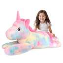 SuzziPals 43 inch Giant Unicorn Stuffed Animal, Lifelike Giant Plush Unicorn Toys for Stress Relief & Companion, Soft Big Stuffed Animals, Rainbow Unicorns Big Plushies Gifts for Kids Adults