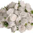 2.2'' White Rose Heads Artificial Bulk, Satin Rose Flower Heads,80Pcs Silk Rose Heads, Fake Flower No Stem for DIY Flower Well, Artificial Stemless Rose Flower Heads for DIY Crafts Bouquet (80 white)