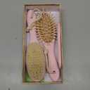 Baby Hair Brush Set for Newborns - Soft Goat Bristle Wooden Baby Brush and Comb Set Newborn Grooming Kit for Cradle Cap, Durable & Gentle, Boy, Girl Infant Essentials Care Kit (Oval, Blush)