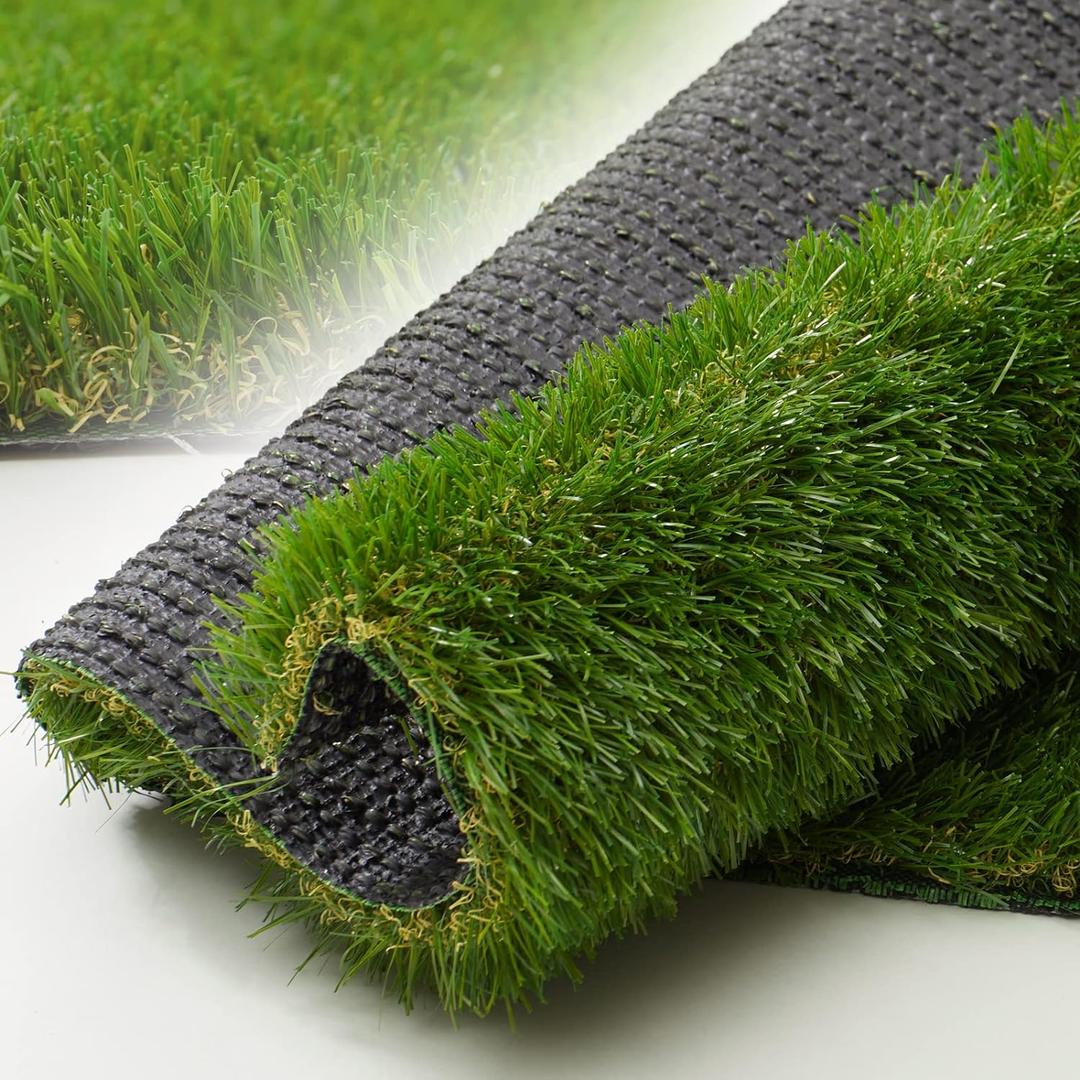 Weidear Artificial Grass 4 FT x 6 FT, 1.38" Fake Grass Mat, 4 Tones Synthetic Turf Rug, Thick Artificial Grass for Dogs Pets/Garden Lawn Landscape, Customized Sizes Indoor Outdoor