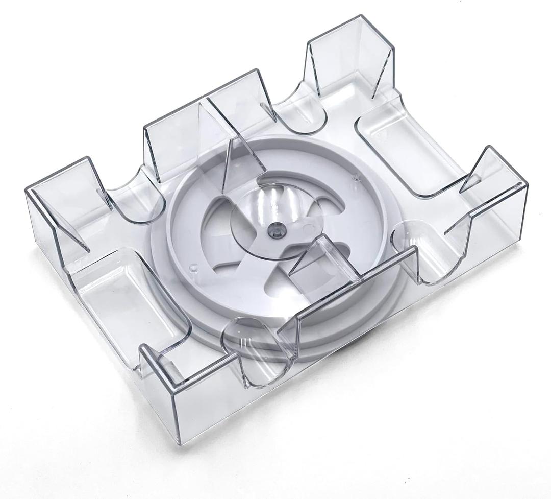 Dual Deck Revolving Card Holder - 360 Degree Playing Card Holder for Kids Playing Card Accessories Poker Card Deck Holder Poker Table Accessories - Acrylic Playing Card Holder for Playing Card Games