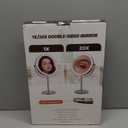 9" Lighted Makeup Mirror, 1X/20X Rechargeable Magnifying Mirror with 3 Color Dimmable Lights for Bedroom Tabletop, Base Charging and Switch, Women Gift (Brushed Nickel)