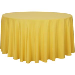 Sancua Round Tablecloth - 108 Inch - Water Resistant Spill Proof Washable Polyester Table Cloth Decorative Fabric Table Cover for Dining Tables, Buffet Parties and Camping, Yellow