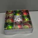 9 Pcs Christmas Ball Ornaments for Tree, 2.4 Inch Red Green White Christmas Ornaments, Hanging Plastic Chritmas Tree Decorations Balls for Home Party Decor