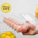Set of 2 Egg Holder Tray for fridge with Lid Clear, Plastic Egg Organizer Container For Refrigerator, Home Organization and Storage