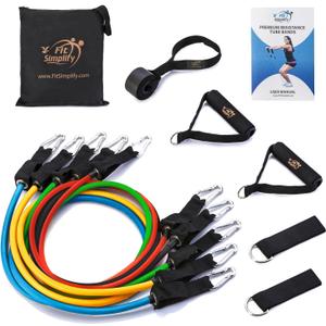 Fit Simplify Resistance Tube Bands 12 Piece Set with Instruction Booklet