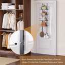 Metal Purse Organizer, Over The Door Storage, Door Organizer Hanging, Purse Hanger for Wall, Laundry Room Organization and Storage, Bag Hanger for Closet, for Bathroom, Pantry (4 Tier)