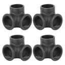 1" Black Pipe Fittings 3-Way Side Outlet Elbow - Home Expert 4 Pack Malleable Cast Iron Threaded Pipe Fittings 3-Way Side Outlet Tee for Industrial Pipe Shelves Bracket Vintage Pipe Furniture