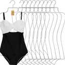 Lounsweer 20 Pack Bathing Suit Hangers Bikini Display Lingerie Wire Hangers Full Body Shape Metal Swimsuit Rack for Bra Boutique Closet Women (Silver), 31.3 x 14.4 inches