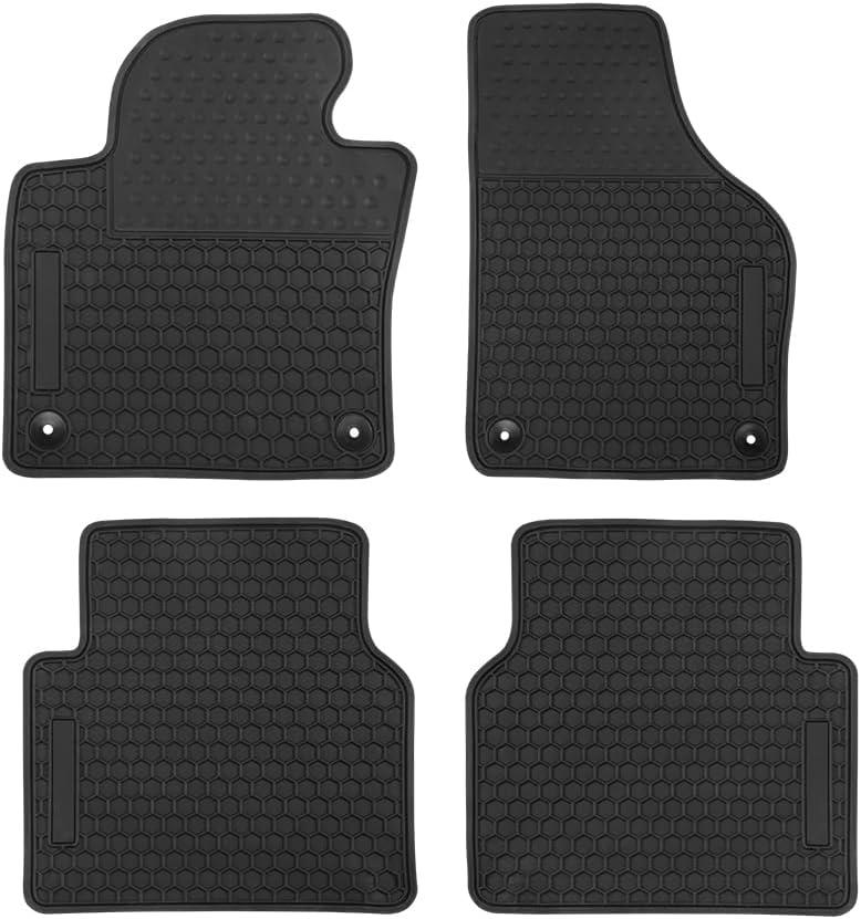 Car Floor Mats Custom Fit for Volkswagen Tiguan 2010 2011 2012 2013 2014 2015 2016 2017 Odorless Washable Heavy Duty Rubber (All Weather) Floor Liners (Black)