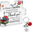 Best Teacher Appreciate Gifts for Teacher, A Great Teacher Acrylic Block Piece set Gifts for Women, First Day of School Thank You Thanksgiving Gifts