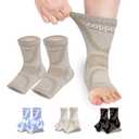 LISEPWU Copper Ankle Brace, Copper Infused Ankle Support Compression Sleeve for Men & Women, for Foot Pain Relief, Sprained Recovery, Achilles Tendonitis, Daytime or Night Use(Skin White L)