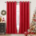 YoungsTex Red Velvet Curtains 84 Inch Length 2 Panels for Living Room, Thermal Insulated Drapes with Gommet Blackout Window Treatments for Bedroom, 52 X 84 Inch