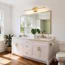 Gold Modern Bathroom Vanity Light 32 Inch 24W Dimmable 5CCT LED Bathroom Lighting Fixtures Over Mirror Brushed Gold Bar Vanity Lights for Bathroom Mirror Cabinets Bedroom