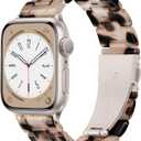 Compatible with Apple Watch Band 41mm 40mm 38mm 42mm 44mm 45mm 46mm 49mm, Light Fashion Resin Tortoise iwatch Band Women for Apple Watch Series 10 Series 9 8 7 6 iWatch SE 5 4 3 2 1, Ultra 2 1