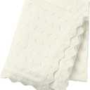 Baby Blanket 100% Cotton Knit Swaddle Soft Newborn Receiving Blanket Cozy for Boy/Girl Crib,Stroller White 40x30in
