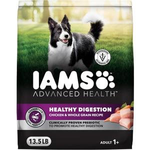 IAMS Advanced Health Dry Dog Food Healthy Digestion, Adult Dog Food with Real Chicken Recipe, 13.5 lb. Bag