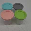 4 Pack Creami Pint Containers and Lids for Ninja, Compatible with Ninja NC299 NC300 NC301 Series Creami Maker Machine Accessories, BPA Free & Dishwasher Safe, Assorted Colors (Pink, Turquoise, Blue & Grey)