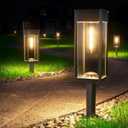 BITPOTT Bright Solar Pathway Lights Outdoor Waterproof IP65, 8 Pack Auto On/Off Solar Outdoor Lights for Path, Yard, Patio, Landscape, Lawn, Walkway, Driveway, Garden Decor Lighting Solar Powered (Warm White)