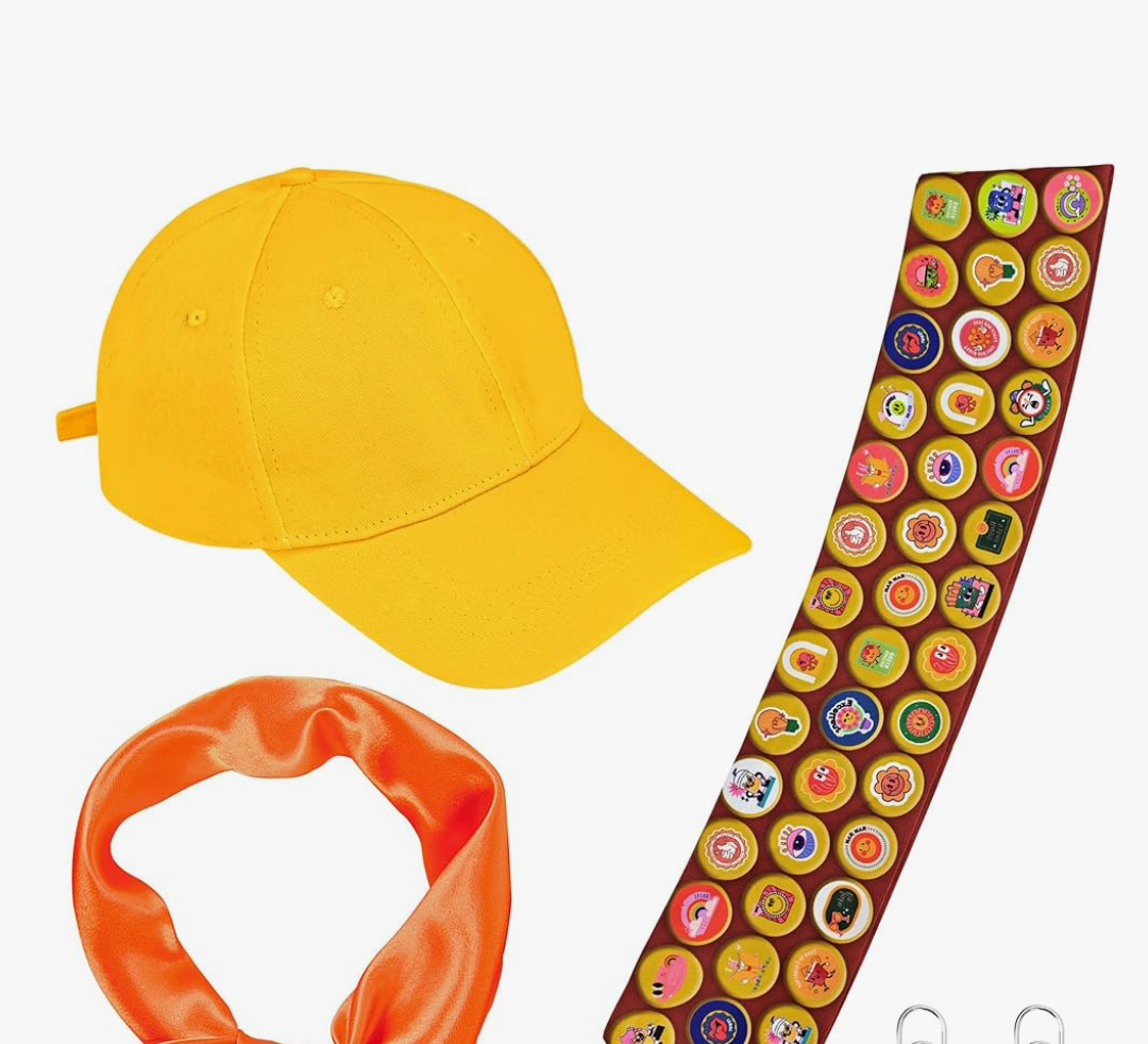 Scout Costume Set, Wilderness Explorer Costume Scout Accessories with Hat Sash Scarf for Adults Men Women (3PCS)