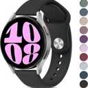 Meliya Bands Compatible with Samsung Galaxy Watch 6 40mm 44mm / Watch 6 Classic Band 43mm 47mm, 20mm Soft Silicone Sport Replacement Strap for Galaxy Watch 6 Band Women Men