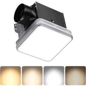 Consciot Bathroom Exhaust Fan with Light, 160 CFM, 1500Lm LED Light | 1.0 Sone Super Quiet, 6 inch Duct, Warm/Neutral/Cool White Light Color & Nightlight, 110/160CFM Selectable