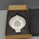 Ceramic Lemon Juicer Reamer Manual Citrus Lime Hand Squeezer Bowl with Handle and Pour Spout, Handheld, Easy to Use and Clean (White)