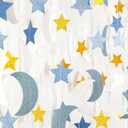 Blue-Gold Silver Party-Decorations Moon-Star Garland - 62Ft Twinkle Little Star Hanging Streamers Banner,Eid Ramadan Mubarak Decoration Birthday Wedding Baby Shower Decor Panduola