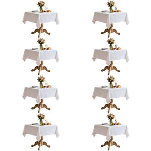 8 Pack White Square Tablecloth 70x70 Inch Table Cloth for Square Tables, Wrinkle Resistant Washable Polyester Fabric for Dining Banquet Wedding Party