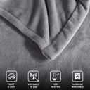 Beautyrest Heated Electric Blanket for Cold Weather, Fast Heating Heated Blanket, Auto Shut Off, Virtually Zero EMF, Multi Heat Setting, UL Certified, Grey Throw (60 inx70 in), 60x70